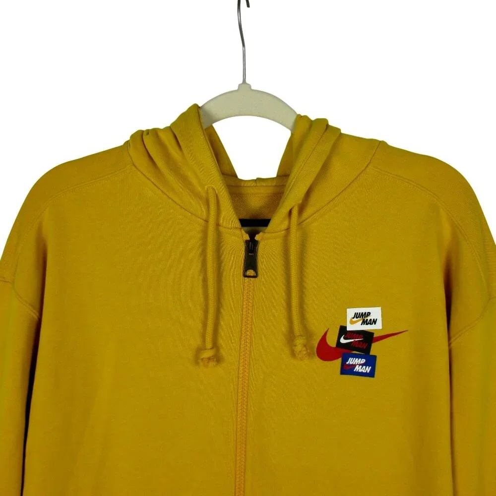 Jordan Jumpman Mens Hoodie Full Zip Thick Yellow L Heavyweight NWT - Picture 3 of 8